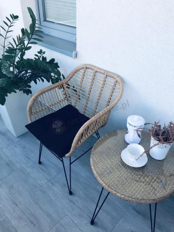 Meble na balkon w bloku z technorattanu boho
