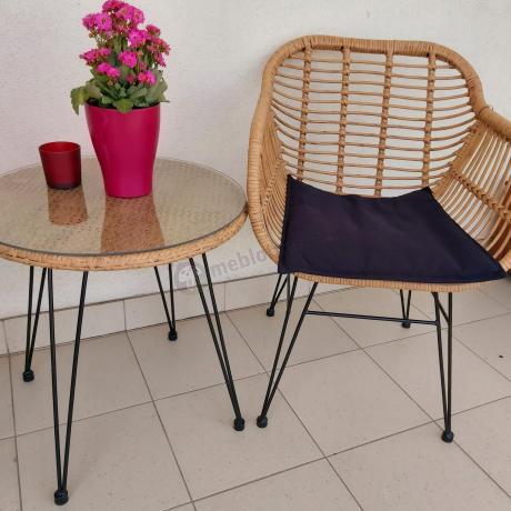 Meble na balkon w bloku z technorattanu boho