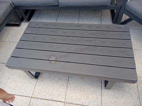 Nowoczesne meble metalowe na taras - narożnik 220x220cm + 2 fotele - Panaon Corner - DG