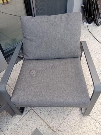 Nowoczesne meble metalowe na taras - narożnik 220x220cm + 2 fotele - Panaon Corner - DG