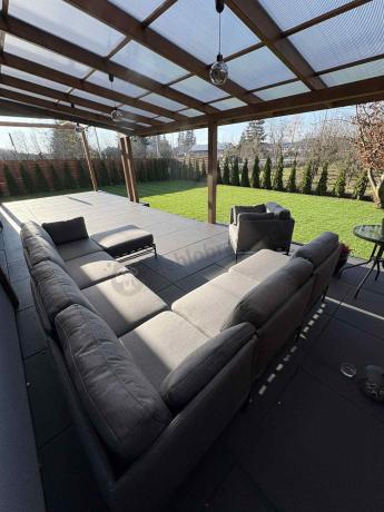 Nowoczesne meble modułowe ogrodowe Dandy - 6 elementów +fotel +pufa