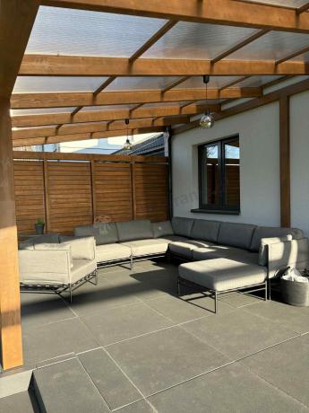 Nowoczesne meble modułowe ogrodowe Dandy - 6 elementów +fotel +pufa