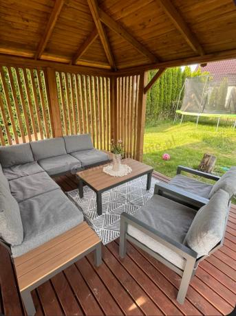 Nowoczesne meble na taras - narożnik z fotelami - Calamba Corner - Grey