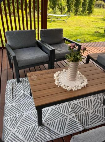 Nowoczesne meble na taras - narożnik z fotelami - Calamba Corner - Grey