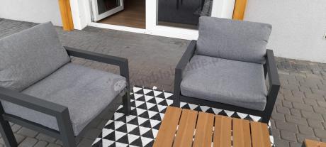 Nowoczesne meble na taras - narożnik z fotelami - Calamba Corner - Grey