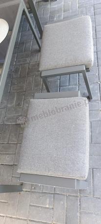 Nowoczesne meble ogrodowe metalowe - narożnik z pufami - Sodor Corner XL - Dark Grey