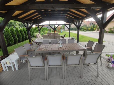 Nowoczesne meble ogrodowe ze stołem 210cm + 12 krzeseł Tanami Marla Taupe