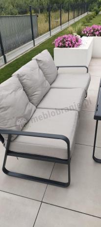 Nowoczesne meble tarasowe - komplet z sofą i fotelami Ater Dining - Beige