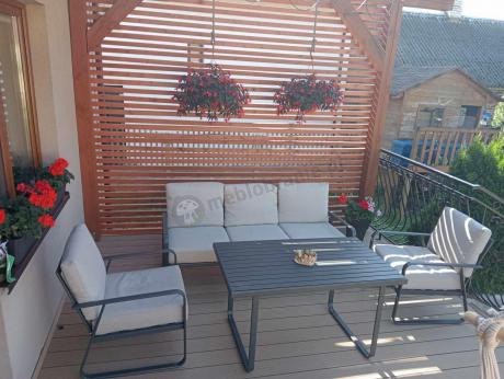 Nowoczesne meble tarasowe - komplet z sofą i fotelami Ater Dining - Beige