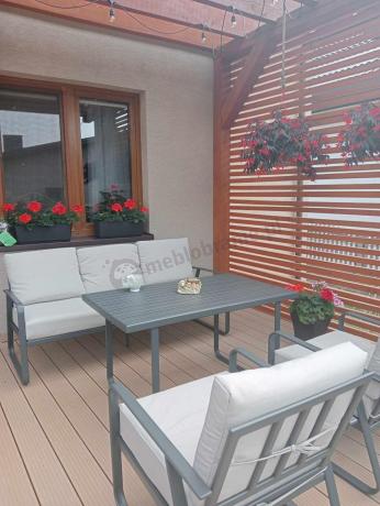 Nowoczesne meble tarasowe - komplet z sofą i fotelami Ater Dining - Beige