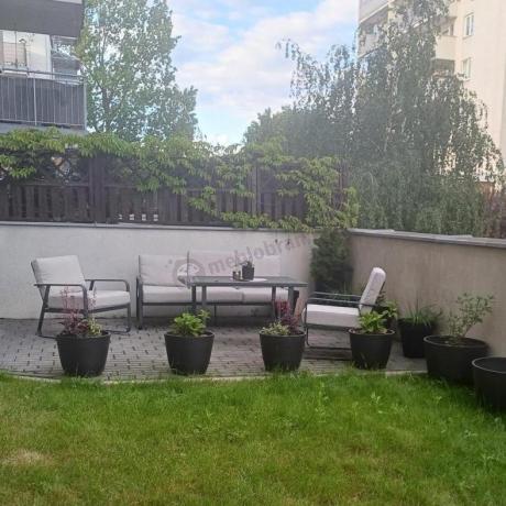 Nowoczesne meble tarasowe - komplet z sofą i fotelami Ater Dining - Beige