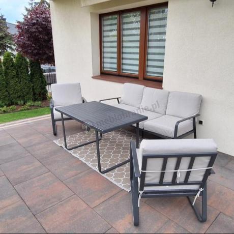 Nowoczesne meble tarasowe - komplet z sofą i fotelami Ater Dining - Beige