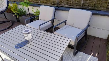 Nowoczesne meble tarasowe - komplet z sofą i fotelami Ater Dining - Beige