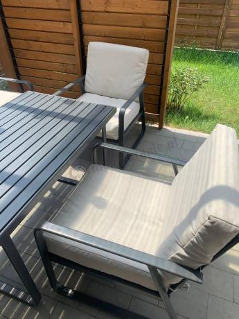 Nowoczesne meble tarasowe - komplet z sofą i fotelami Ater Dining - Beige