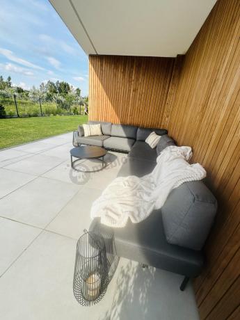 Nowoczesne meble wypoczynkowe na taras - narożnik Salve Slate 6 modułów