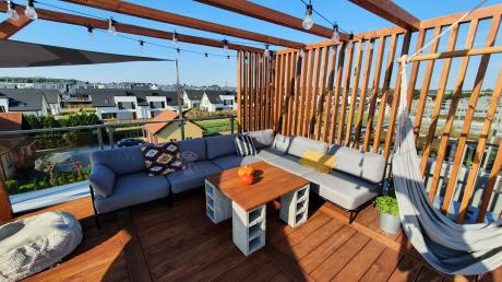 Nowoczesne meble wypoczynkowe na taras - narożnik Salve 6 modułów