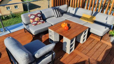 Nowoczesne meble wypoczynkowe na taras - narożnik Salve 6 modułów