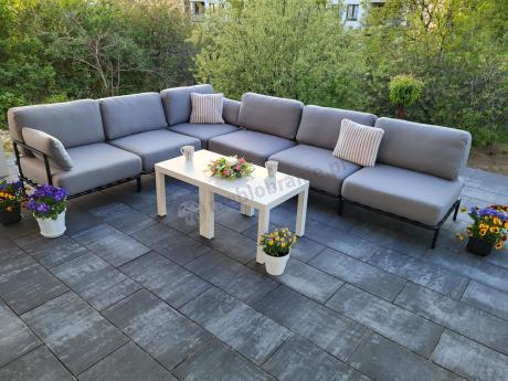 Nowoczesne meble wypoczynkowe na taras - narożnik Salve 6 modułów
