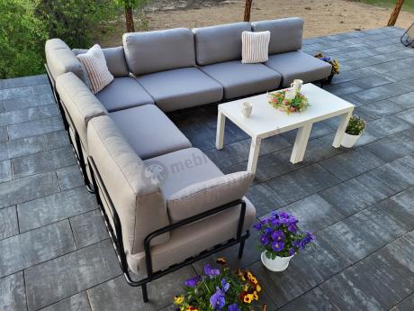 Nowoczesne meble wypoczynkowe na taras - narożnik Salve 6 modułów