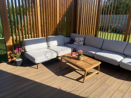 Nowoczesne meble wypoczynkowe na taras - narożnik Salve Chrome 6 modułów