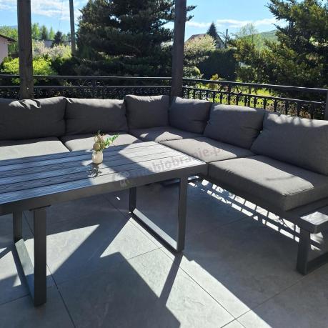 Nowoczesny grafitowy narożnik na taras 220x220cm Panaon Corner - DG