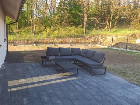 Nowoczesny grafitowy narożnik na taras 220x220cm Panaon Corner - DG