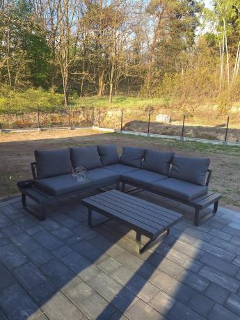 Nowoczesny grafitowy narożnik na taras 220x220cm Panaon Corner - DG