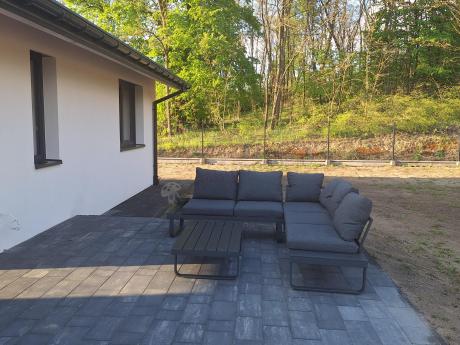 Nowoczesny grafitowy narożnik na taras 220x220cm Panaon Corner - DG