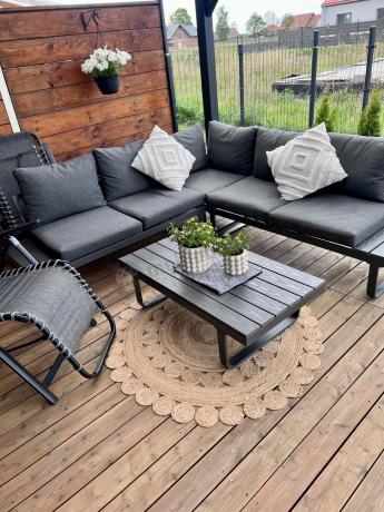 Nowoczesny grafitowy narożnik na taras 220x220cm Panaon Corner - DG