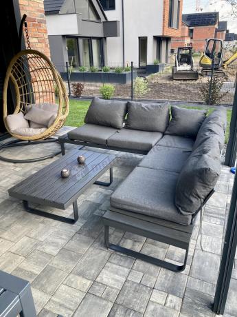 Nowoczesny grafitowy narożnik na taras 220x220cm Panaon Corner - DG