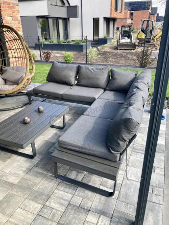 Nowoczesny grafitowy narożnik na taras 220x220cm Panaon Corner - DG