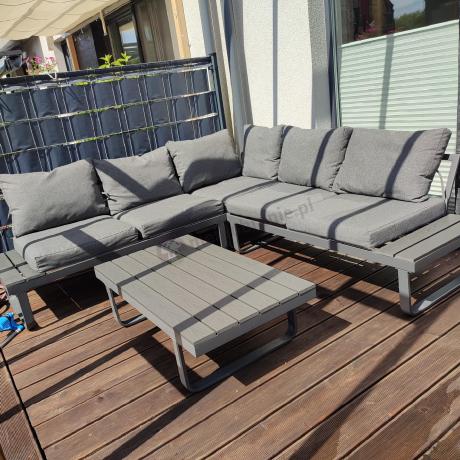 Nowoczesny grafitowy narożnik na taras 220x220cm Panaon Corner - DG