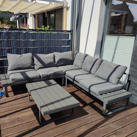 Nowoczesny grafitowy narożnik na taras 220x220cm Panaon Corner - DG