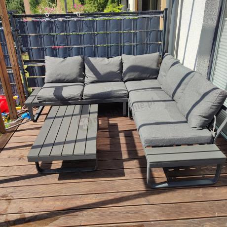 Nowoczesny grafitowy narożnik na taras 220x220cm Panaon Corner - DG