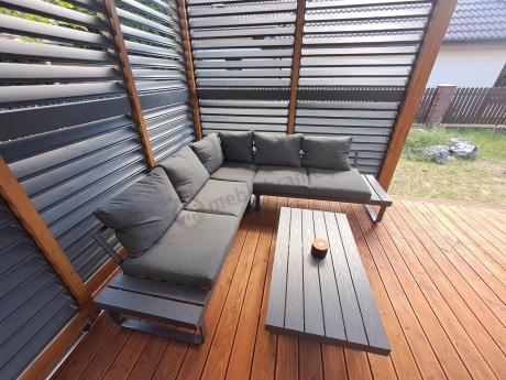 Nowoczesny grafitowy narożnik na taras 220x220cm Panaon Corner - DG