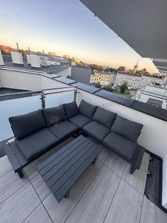 Nowoczesny grafitowy narożnik na taras 220x220cm Panaon Corner - DG