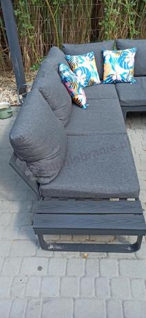 Nowoczesny grafitowy narożnik na taras 220x220cm Panaon Corner - DG