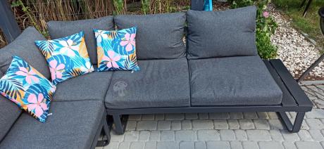 Nowoczesny grafitowy narożnik na taras 220x220cm Panaon Corner - DG