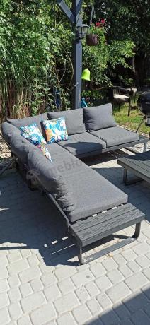 Nowoczesny grafitowy narożnik na taras 220x220cm Panaon Corner - DG