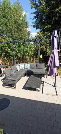 Nowoczesny grafitowy narożnik na taras 220x220cm Panaon Corner - DG