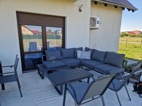 Nowoczesny grafitowy narożnik na taras 220x220cm Panaon Corner - DG