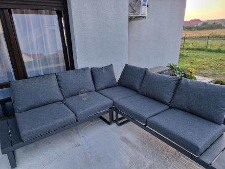 Nowoczesny grafitowy narożnik na taras 220x220cm Panaon Corner - DG