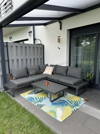 Nowoczesny grafitowy narożnik na taras 220x220cm Panaon Corner - DG