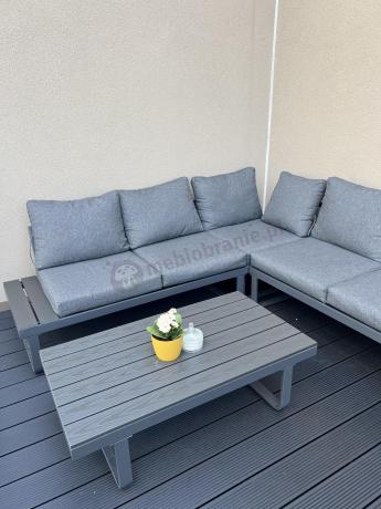 Nowoczesny grafitowy narożnik na taras 220x220cm Panaon Corner - DG