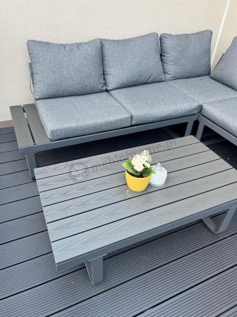Nowoczesny grafitowy narożnik na taras 220x220cm Panaon Corner - DG