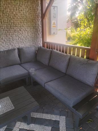 Nowoczesny grafitowy narożnik na taras 220x220cm Panaon Corner - DG