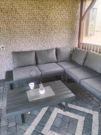 Nowoczesny grafitowy narożnik na taras 220x220cm Panaon Corner - DG