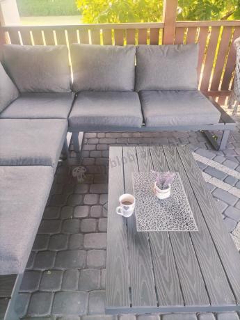 Nowoczesny grafitowy narożnik na taras 220x220cm Panaon Corner - DG