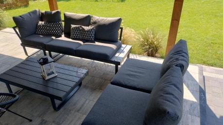 Nowoczesny grafitowy narożnik na taras 220x220cm Panaon Corner - DG