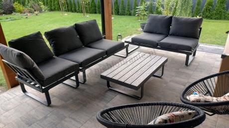 Nowoczesny grafitowy narożnik na taras 220x220cm Panaon Corner - DG